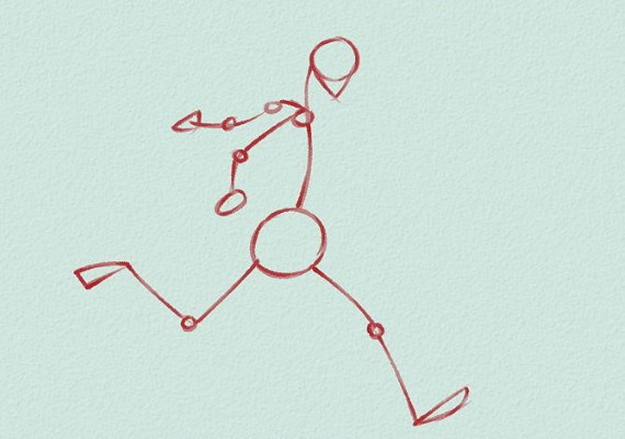 Fußballspieler mit Ball Bleistiftzeichnung für Kinder