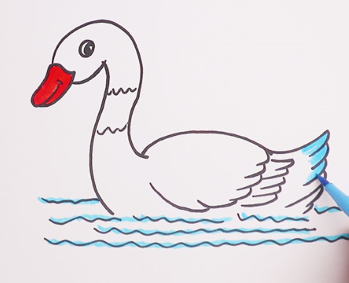 Gans zeichnen für Kinder mit Bleistift Schritt für Schritt