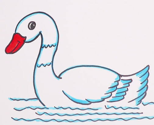 Gans zeichnen für Kinder mit Bleistift Schritt für Schritt