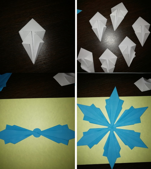 So falten Sie Papier für eine Schneeflocke. Schritt-für-Schritt-Anleitung