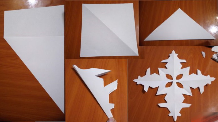 So falten Sie Papier für eine Schneeflocke. Schritt-für-Schritt-Anleitung