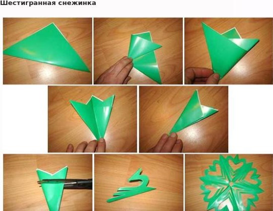 So falten Sie Papier für eine Schneeflocke. Schritt-für-Schritt-Anleitung