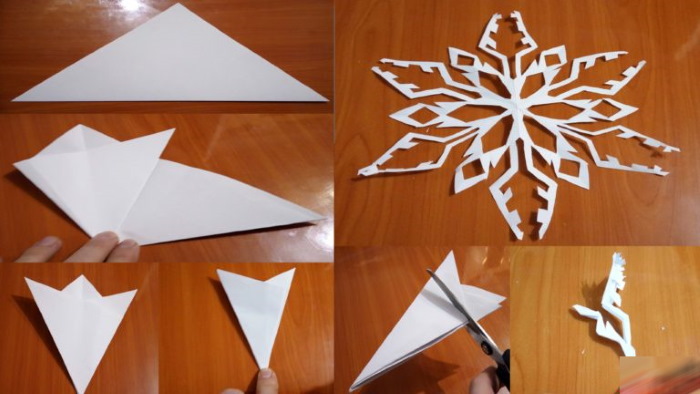 So falten Sie Papier für eine Schneeflocke. Schritt-für-Schritt-Anleitung