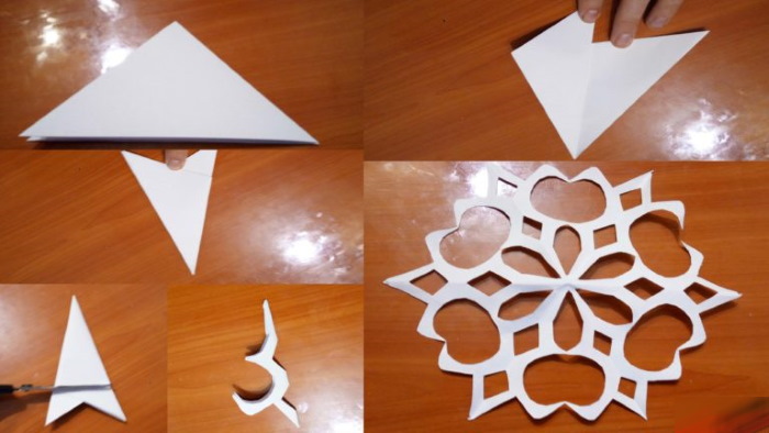 So falten Sie Papier für eine Schneeflocke. Schritt-für-Schritt-Anleitung