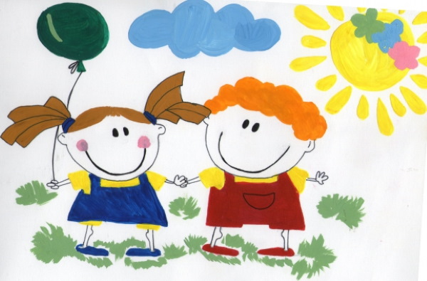 Zeichnung zum Thema Freundschaft 1-2-3-4-5 Klasse