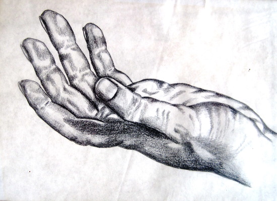 Handreferenzen zum Zeichnen von den Schultern: Konstruktion, Gesten, Winkel