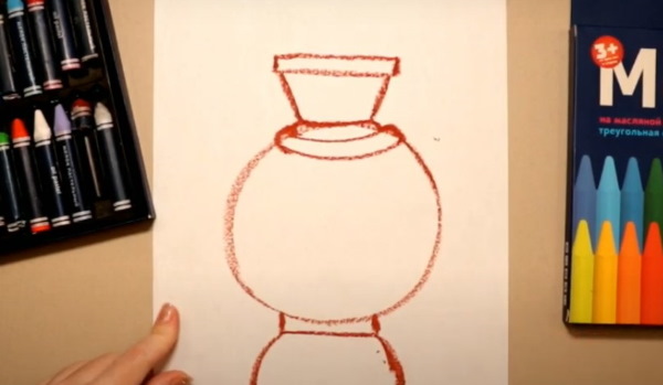 Samowar zeichnen für Kinder mit Bleistift Schritt für Schritt
