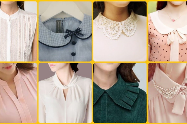 Types of collars of women's dresses. Names, photos