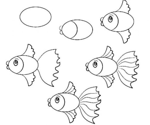 Aquarium: Zeichnen für Kinder mit Bleistift, Farben
