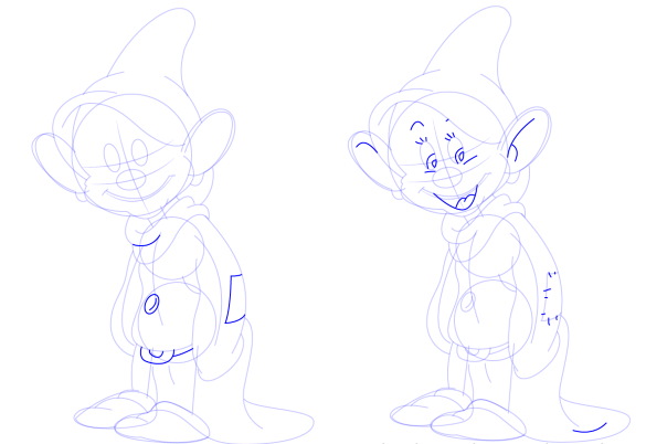 Gnome zeichnen für Kinder mit Bleistift Schritt für Schritt