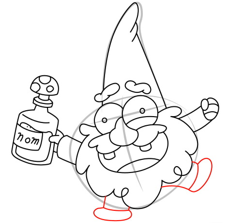 Gnome zeichnen für Kinder mit Bleistift Schritt für Schritt