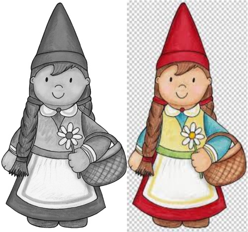 Gnome zeichnen für Kinder mit Bleistift Schritt für Schritt