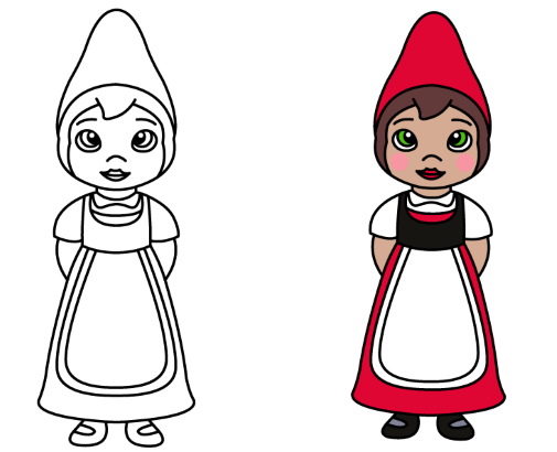 Gnome zeichnen für Kinder mit Bleistift Schritt für Schritt