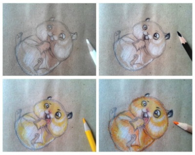 Hamster zeichnen für Kinder Schritt für Schritt mit einem Bleistift