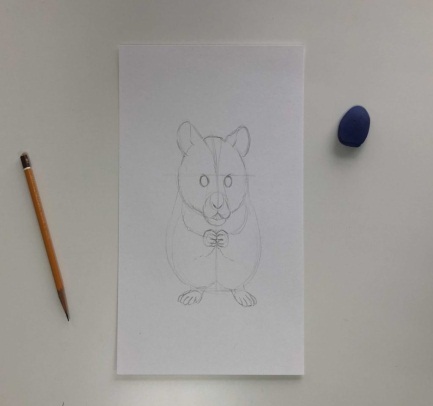 Hamster zeichnen für Kinder Schritt für Schritt mit einem Bleistift