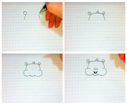 Hamster zeichnen für Kinder Schritt für Schritt mit einem Bleistift