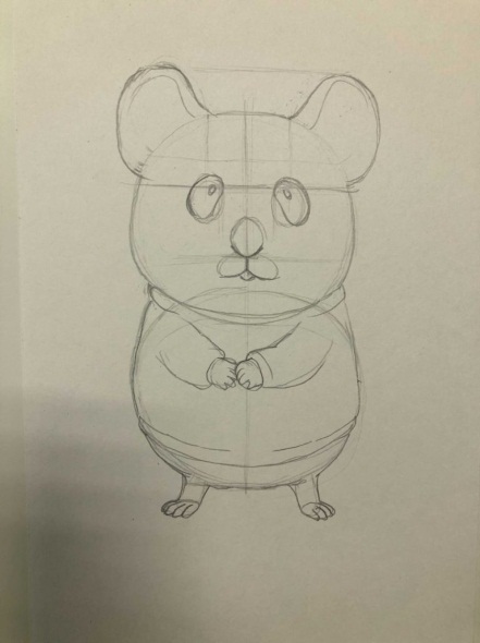Hamster zeichnen für Kinder Schritt für Schritt mit einem Bleistift