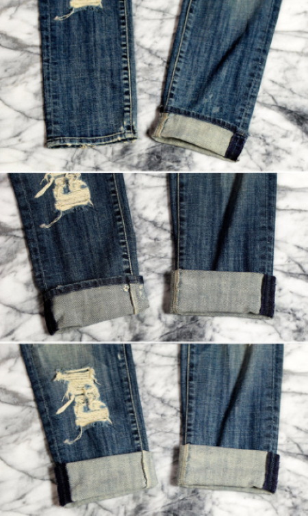 Wie man Jeans modisch hochkrempelt, den Po freihält, breite Damen