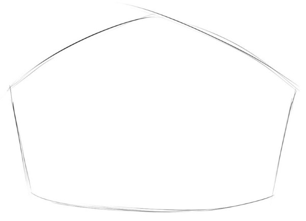 Kronenzeichnung für Kinder mit Bleistift Schritt für Schritt
