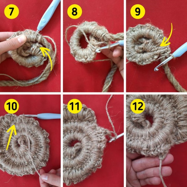Jutekörbe gehäkelt. Stricken, Meisterkurse, Fotos