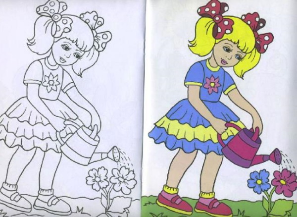 Gießkannenzeichnung für Kinder mit Bleistift
