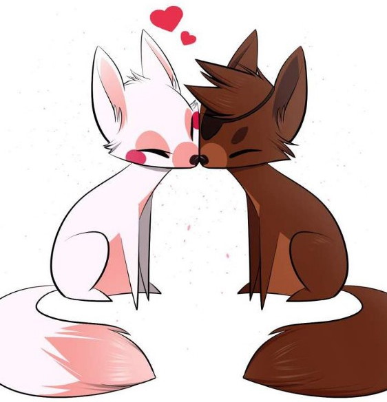 Mangle und Foxy. Fotos, Zeichnungen zum Kopieren