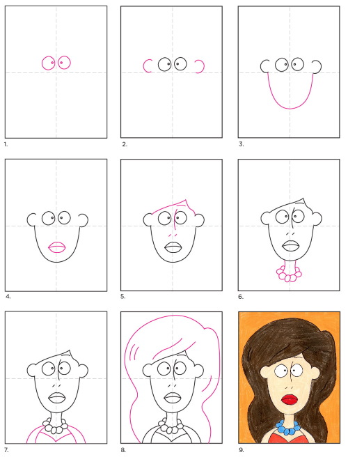 Cartoon-Stil zum Zeichnen von Menschen. Vollständige Zeichnungen, Tutorials