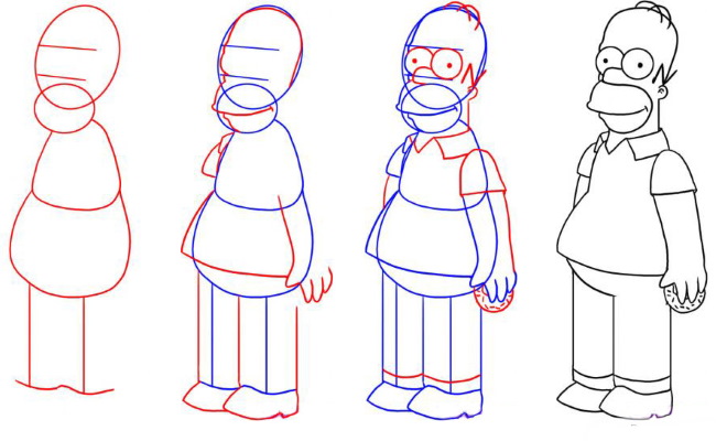 Cartoon-Stil zum Zeichnen von Menschen. Vollständige Zeichnungen, Tutorials