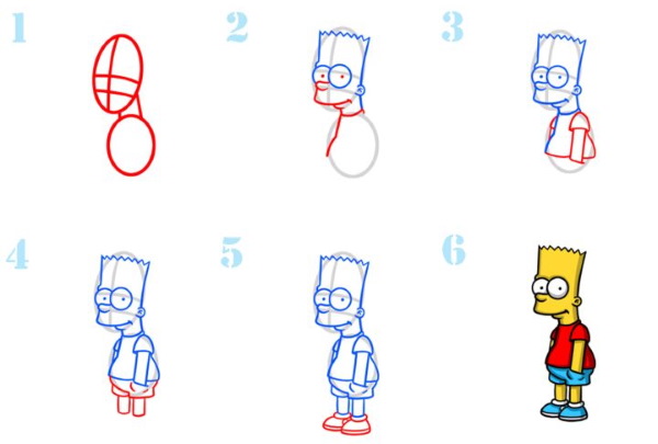 Cartoon-Stil zum Zeichnen von Menschen. Vollständige Zeichnungen, Tutorials