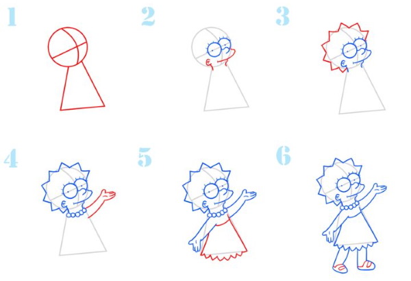 Cartoon-Stil zum Zeichnen von Menschen. Vollständige Zeichnungen, Tutorials