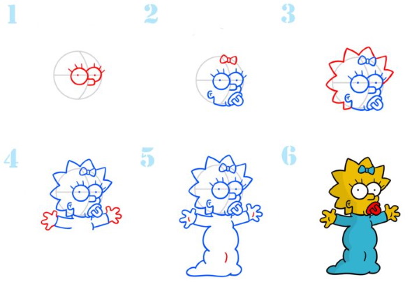 Cartoon-Stil zum Zeichnen von Menschen. Vollständige Zeichnungen, Tutorials