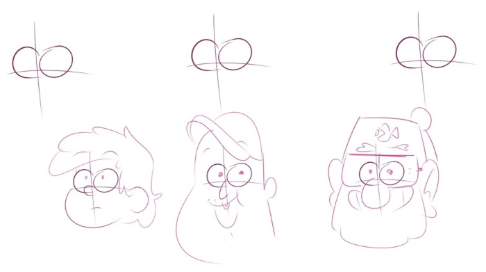 Cartoon-Stil zum Zeichnen von Menschen. Vollständige Zeichnungen, Tutorials