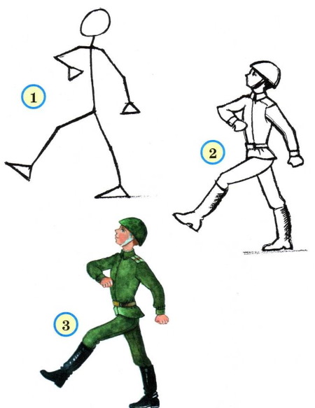 Zeichnungen mit Militärmotiven für Kinder der Klassen 1-2-3-4-5