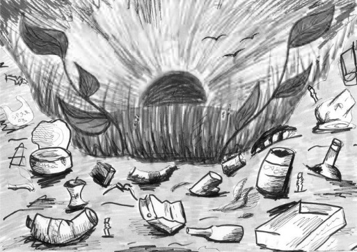 Disegno a matita sul tema della protezione della natura per classi 1-5