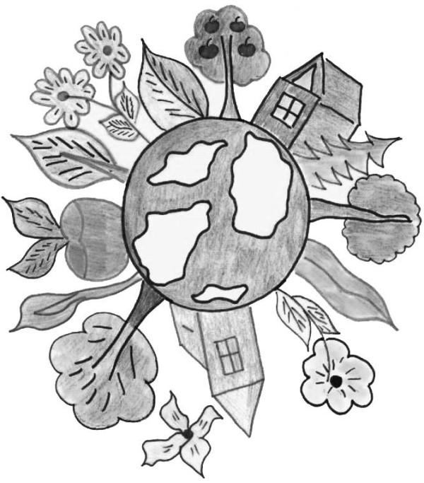 Disegno a matita sul tema della protezione della natura per classi 1-5