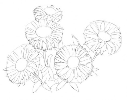 Disegno floreale in stile Art Nouveau. Stilizzazione ad acquerello