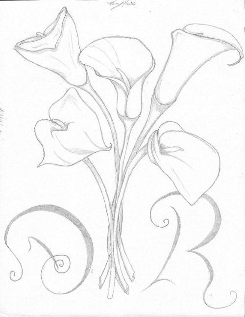 Disegno floreale in stile Art Nouveau. Stilizzazione ad acquerello