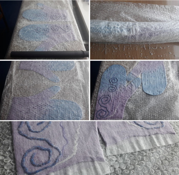 DIY-Fäustlinge aus gefilzter Wolle. Foto