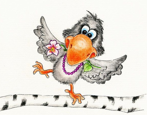 Krähe zeichnen für Kinder mit Bleistift Schritt für Schritt