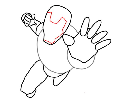 Iron Man: Einfache Bleistiftzeichnung