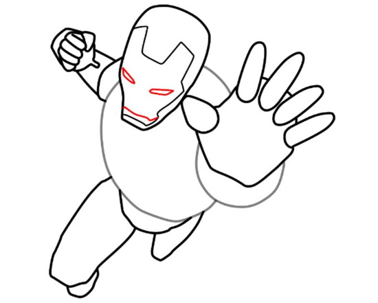 Iron Man: Einfache Bleistiftzeichnung