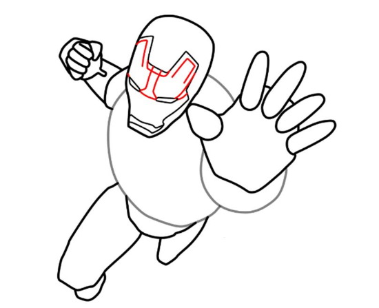 Iron Man: Einfache Bleistiftzeichnung