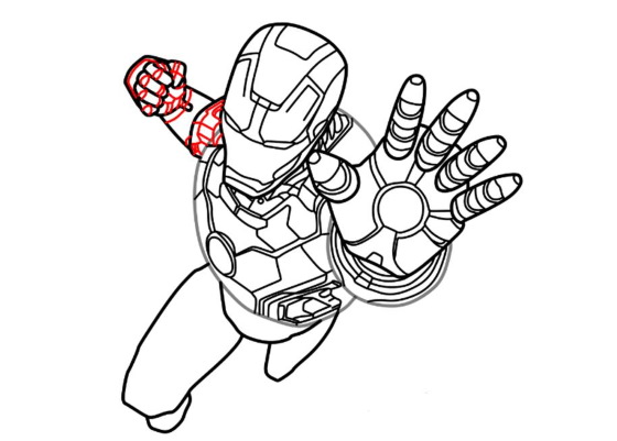 Iron Man: Einfache Bleistiftzeichnung