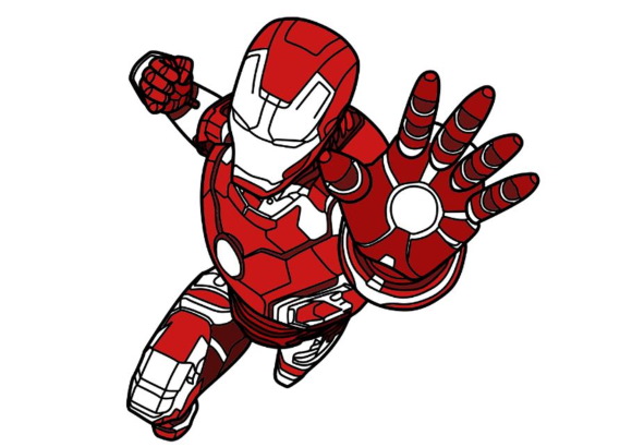 Iron Man: Einfache Bleistiftzeichnung