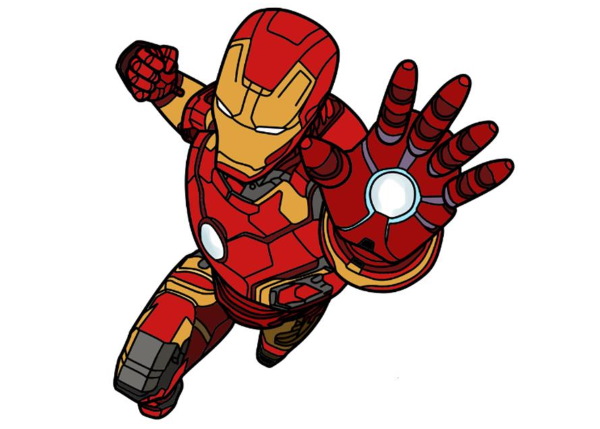 Iron Man: Einfache Bleistiftzeichnung