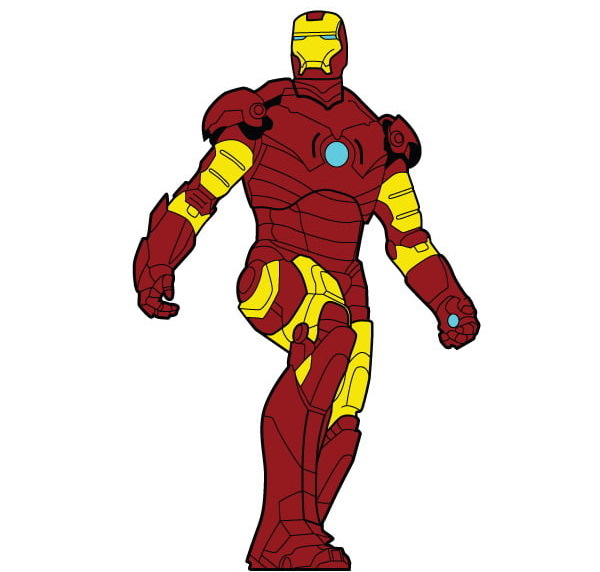Iron Man: Einfache Bleistiftzeichnung