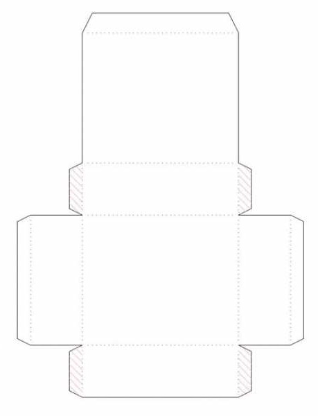 Schachtel mit Deckel. Kartonlayout, Papier mit Maßangaben, Vorlage