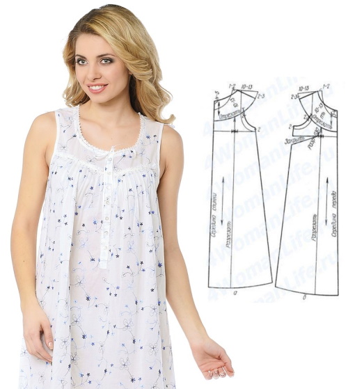 Camicie da notte per donna. Modelli su come cucire cotone, viscosa, seta con pizzo, coppe, maniche