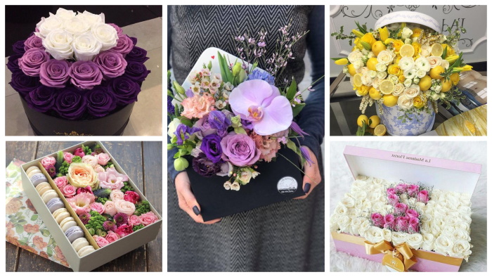 Blumen in einer Hutschachtel. Fotos, wie man es selbst macht