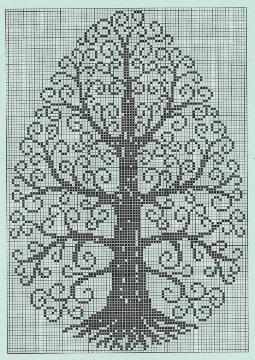Kreuzstich monochrom. Große Muster, Mini